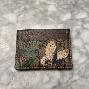 GUCCI Floral Butterfly Card Holder